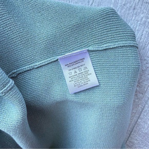 NWT Sigrid Olsen Womens Blue Green Knitted Knit Sweater Pullover Vest Tank Top M - Picture 4 of 4